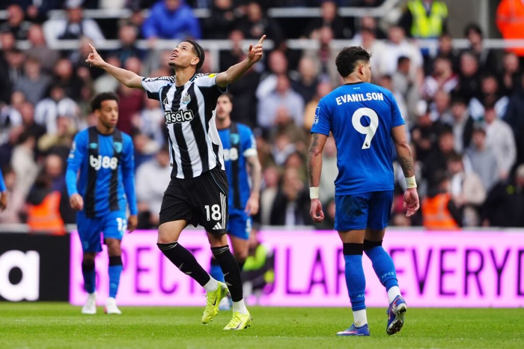 Newcastle United's William Osula celebrates