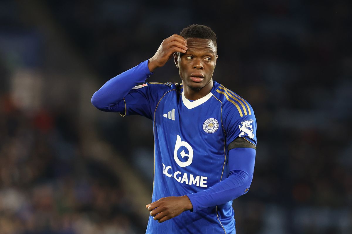 Patson Daka during Leicester City's 1-1 draw with Portsmouth