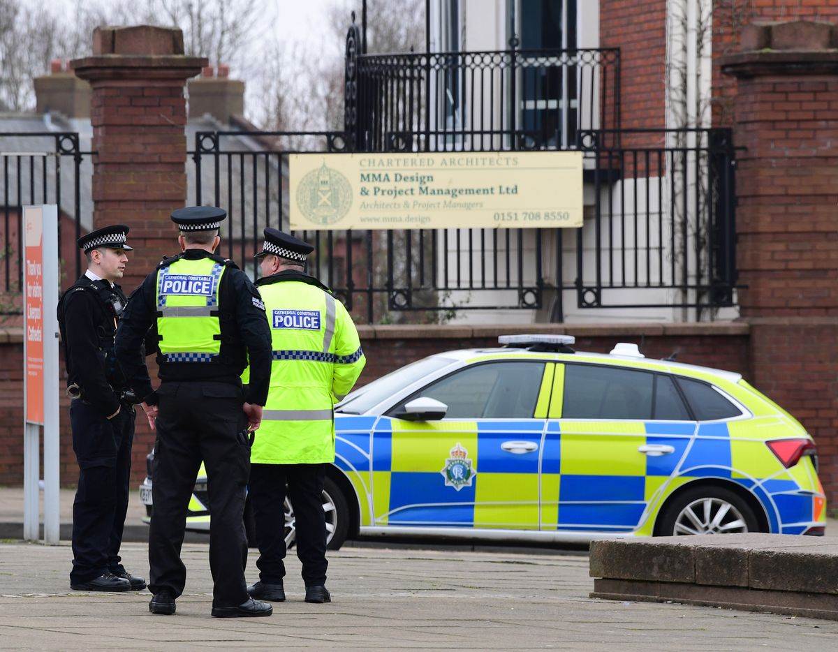 Police outside LIPA School in connection with the hoax emails