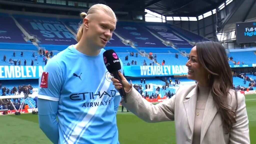 Erling Haaland reveals X-rated message after Man City hat-trick vs Liverpool