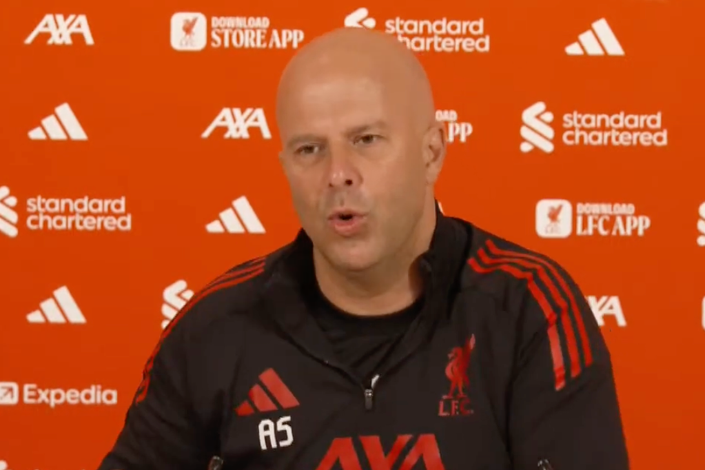 Arne Slot during a press conference