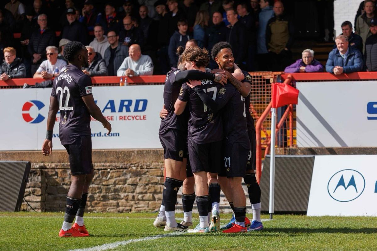 Gateshead players celebrate during their win over Aldershot