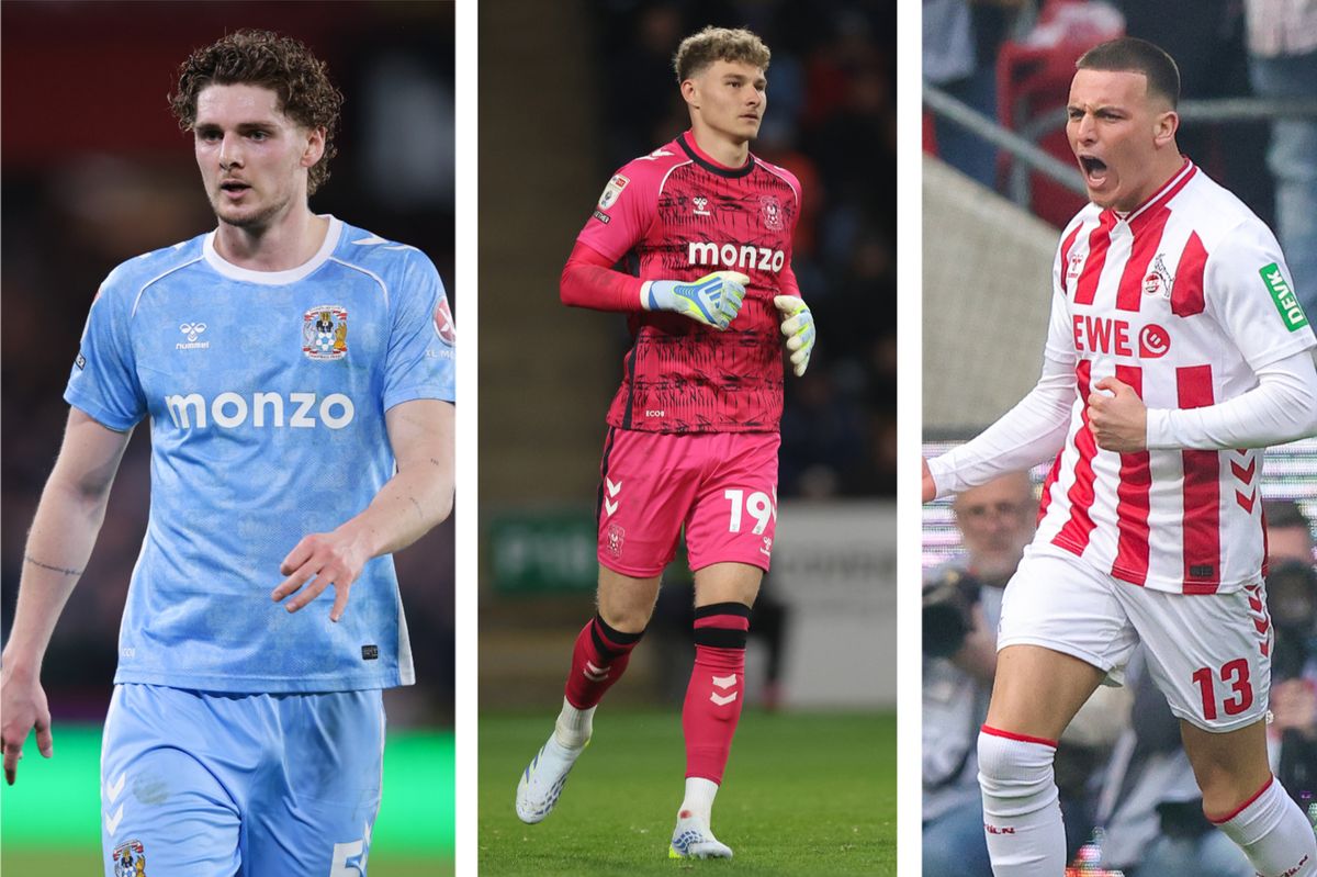 Coventry midfielder Jack Rudoni, goalkeeper Carl Rushworth and Koln winger Said El-Mala