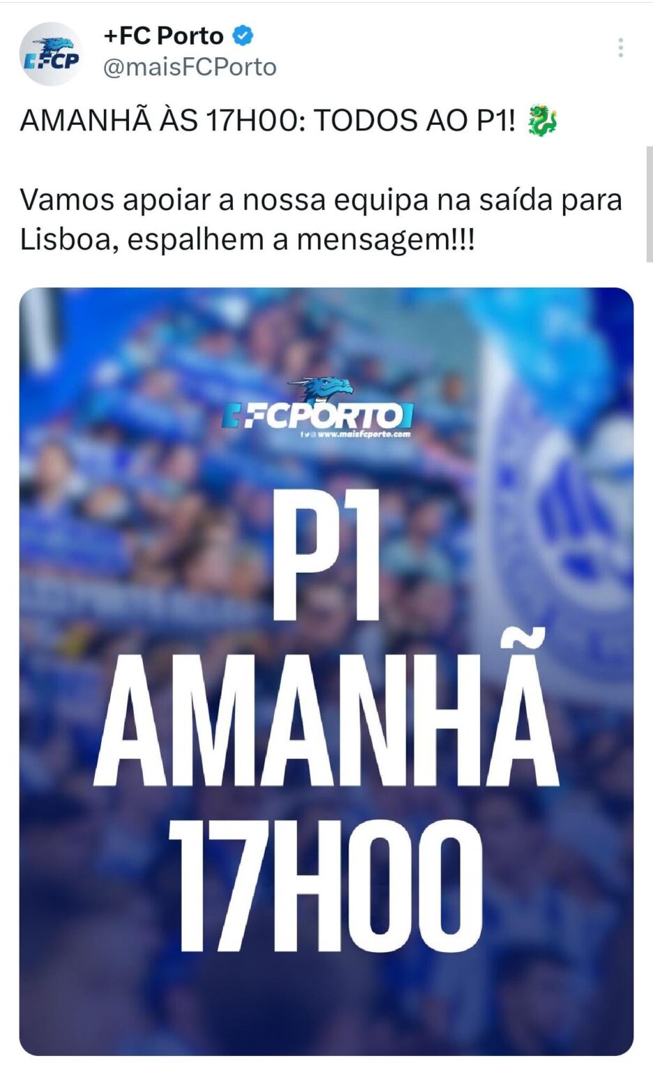 Todos amanhã às 17 no P1