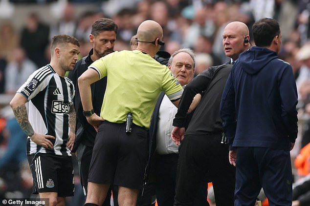 Referee Anthony Taylor paused the game in accordance with Premier League protocol after the incident was reported