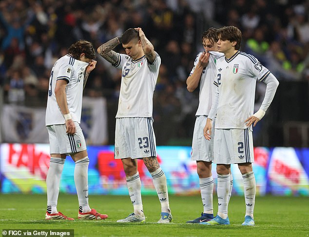 Italy stunningly missed out on a third successive World Cup after losing on penalties to Bosnia
