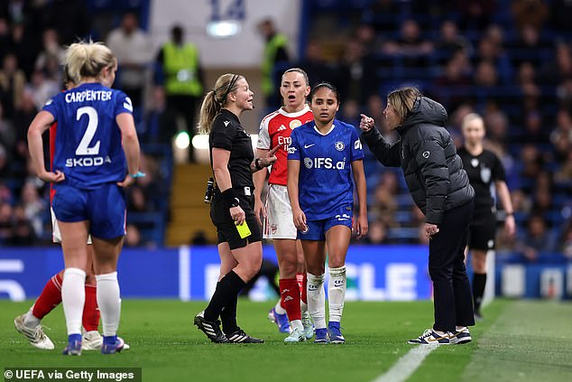 Replays showed that McCabe had pulled Thompson¿s hair after Chelsea had scored - something she said afterwards was not intentional - and the referee waved play on