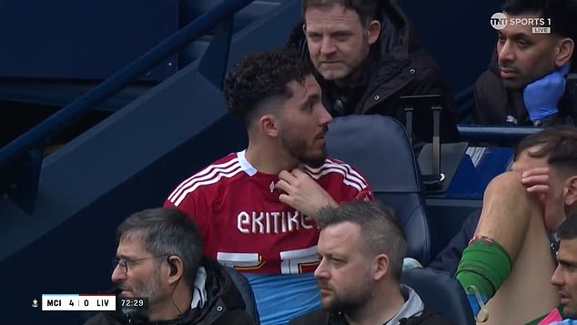 Hugo Ekitike giving Rayan Cherki his shirt before the game had even ended has wound up fans