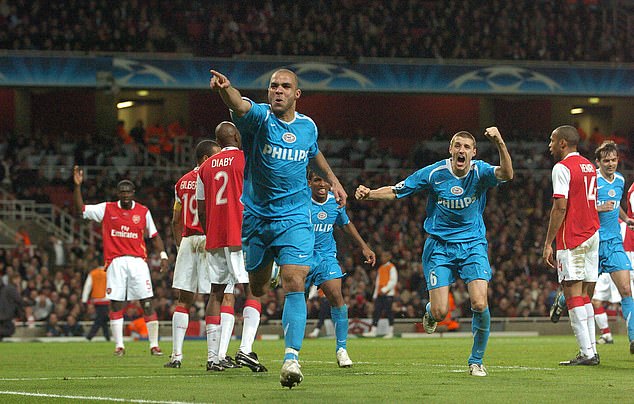 Arsenal were surprisingly dumped out by Dutch side PSV in the last-16 in 2006-07