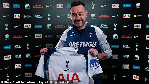 New Tottenham boss Roberto De Zerbi has added just two coaches to his backroom staff