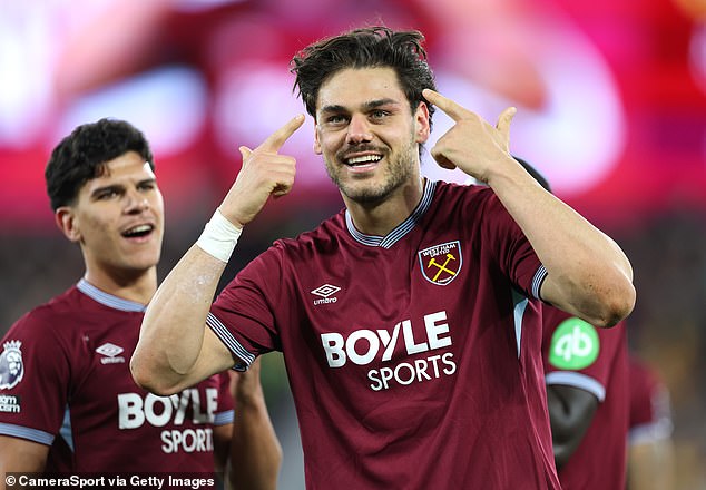Former Arsenal man Konstantinos Mavropanos scored twice to lift his team out of the relegation zone
