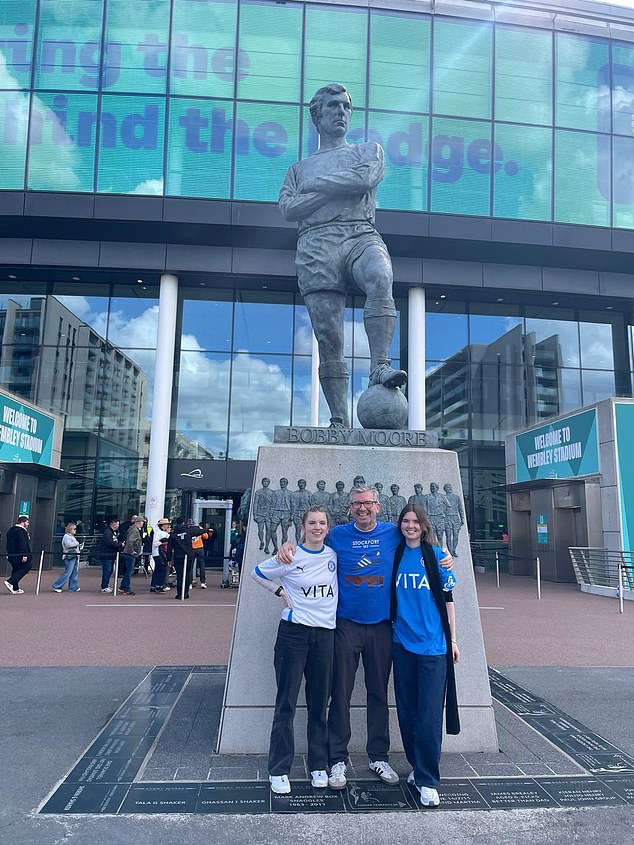 Both my daughters (Alice, left, and Edie) came with me to the EFL Trophy final against Luton Town on Sunday