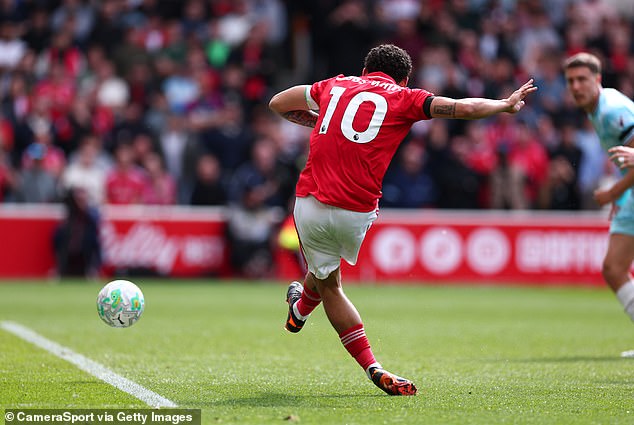 The Nottingham Forest captain netted a hat trick to move his side five clear of the drop zone