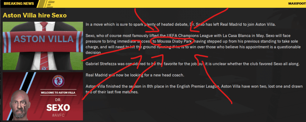 Football manager moving mad