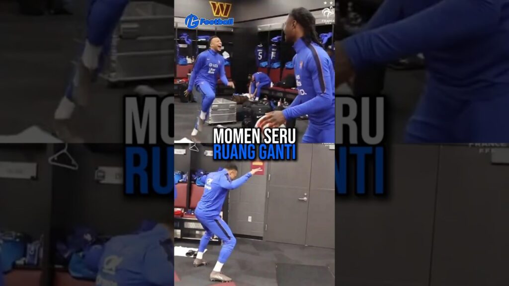 Aksi Mbappé tiru lari Rüdiger & joget Vini di loker Prancis! 😳😭🏀