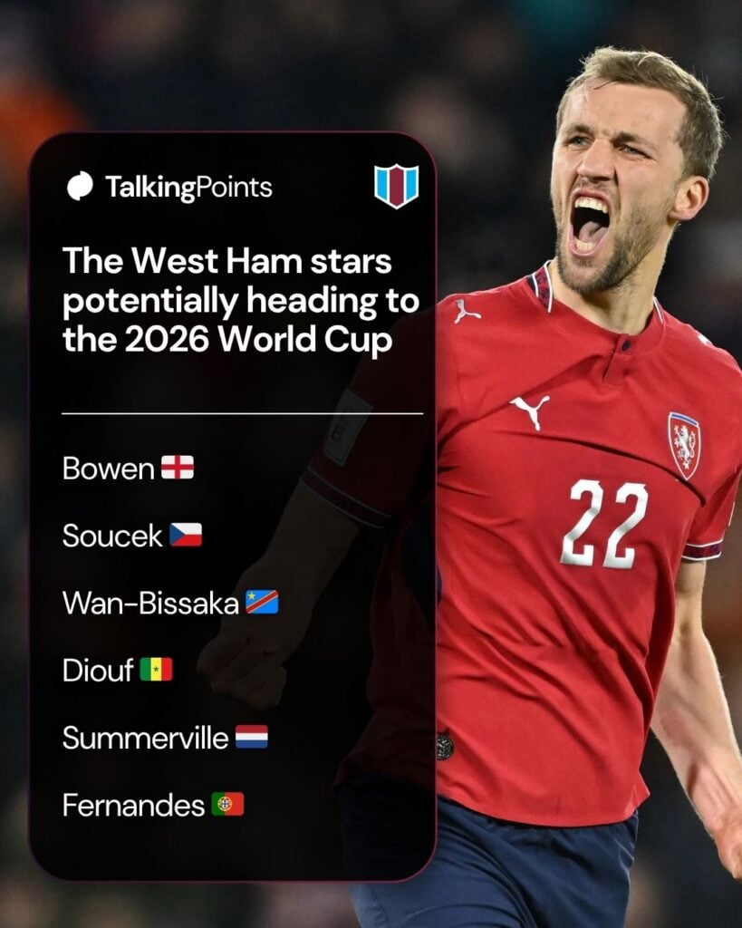 Tomas Soucek of Czechia celebrates scoring his teams second penalty in the shootout during the FIFA World Cup 2026 European Qualifiers KO play-offs match between Czechia and Denmark at EPET ARENA on March 31, 2026 in Prague, Czech Republic.