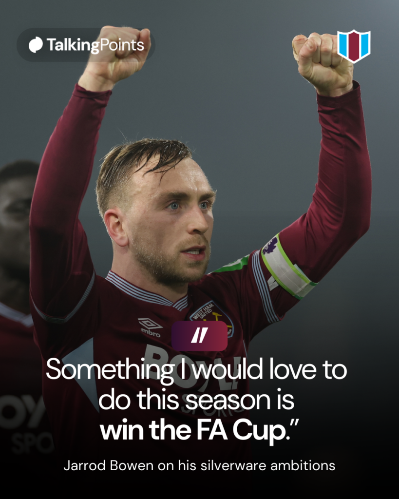 Jarrod Bowen of West Ham United celebrates the win after the Premier League match between Fulham and West Ham United at Craven Cottage in London, England, on March 4, 2026.