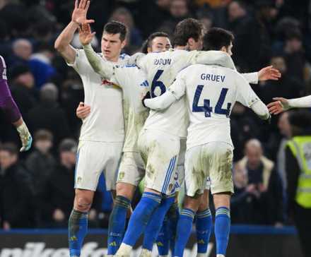 Leeds celebrate comeback draw against Chelsea
