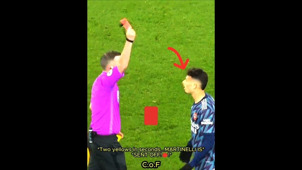 Double Yellow in Seconds?! Martinelli Sent Off for Two Fouls 😱🔥