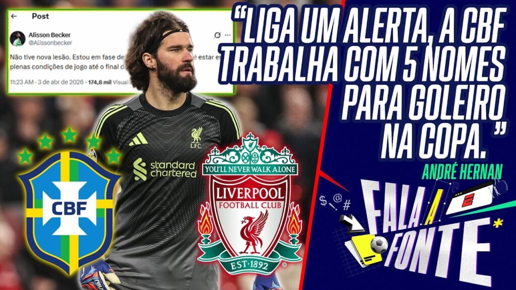 ALISSON USA REDES PARA RESPONDER SOBRE LESÃO: GOLEIRO CORRE RISCO DE NÃO IR PARA A COPA?