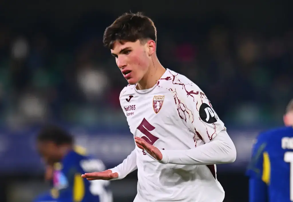 Cesare Casadei runs during a game for Torino