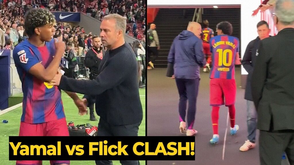 Lamine Yamal was FURIOUS at Hansi Flick after the win against Atletico Madrid!