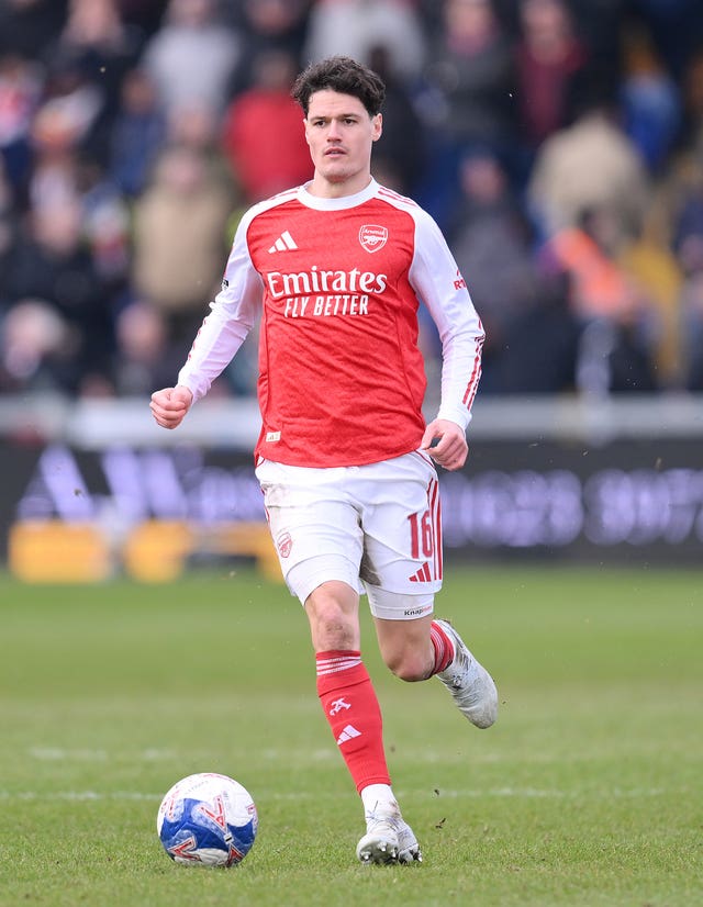 Arsenal’s Christian Norgaard during an FA Cup fifth round match at Mansfield 