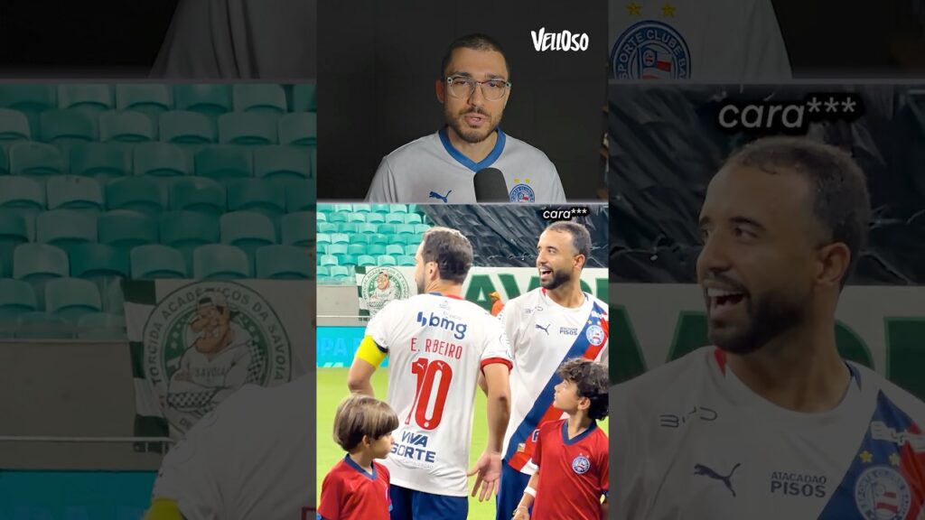 Leitura labial de Everton Ribeiro e Caio Alexandre reagindo ao mosaico em sua homenagem.