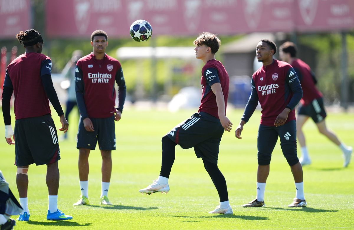 Arsenal held an open training session on Monday with Declan Rice among the key stars returning