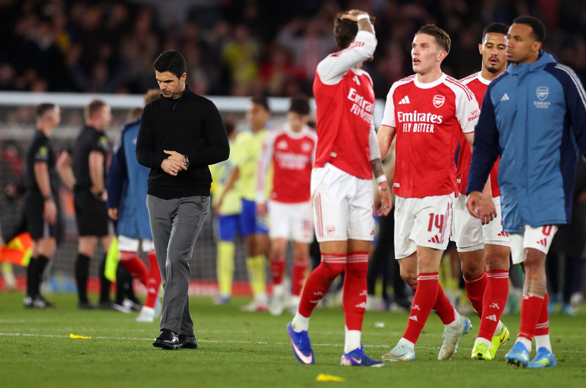A dejected looking Mikel Arteta after Arsenal's loss at Southampton