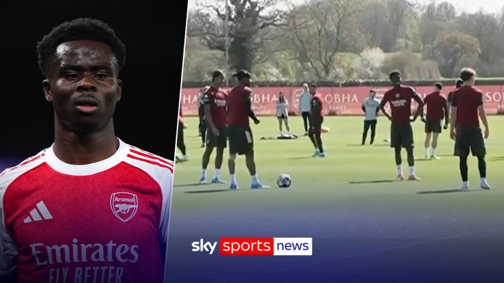 Bukayo Saka absent but Rice and Gabriel return as Arsenal train ahead of Sporting CP clash