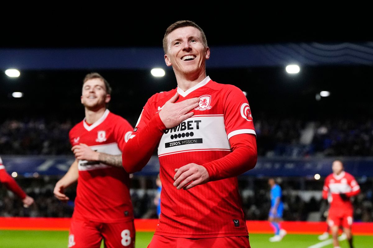 Middlesbrough's Matt Targett celebrates scoring