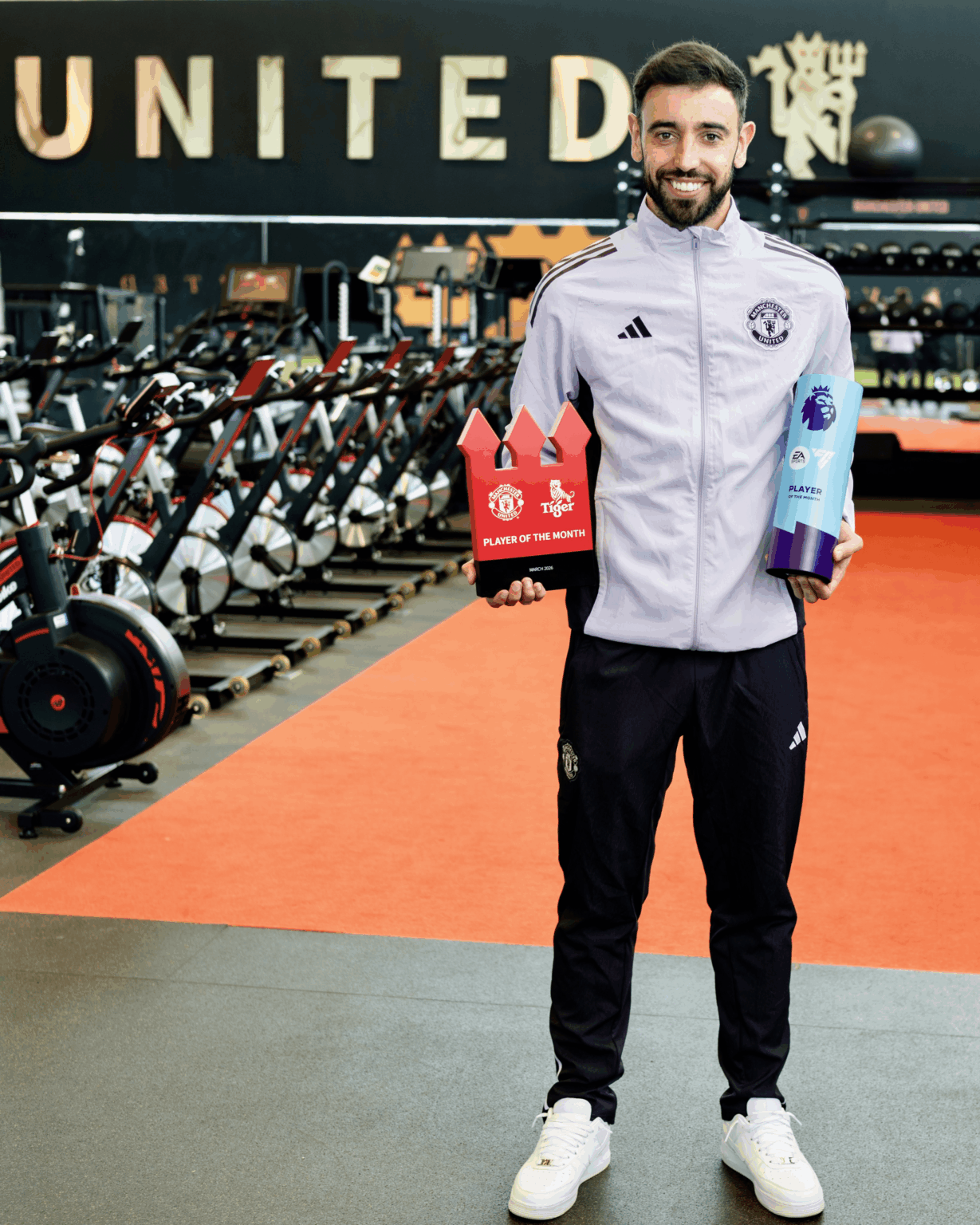 Bruno Fernandes with United & Premier League March player of the month awards