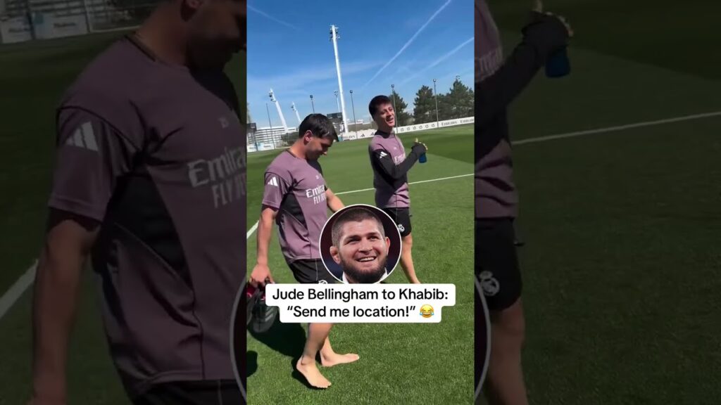 Jude Bellingham hit Khabib with his iconic line at practice 🤝 (via @Khabib_Nurmagomedov/IG)