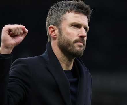 Manchester United caretaker manager Michael Carrick celebrates