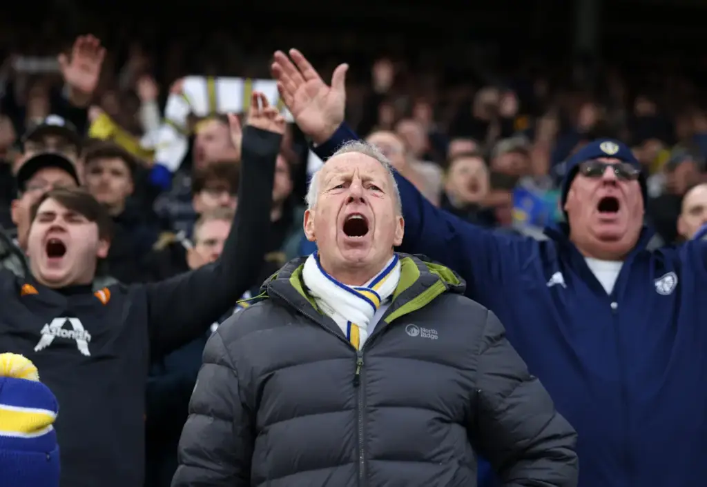 Leeds United fans sing to back the team