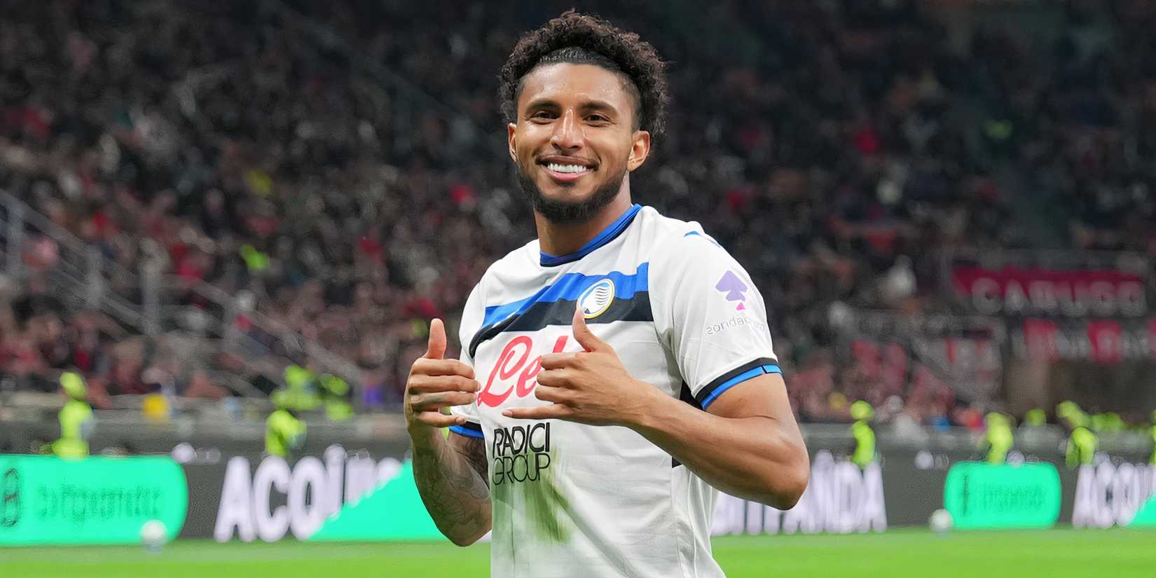 Ederson celebrating after scoring for Atalanta