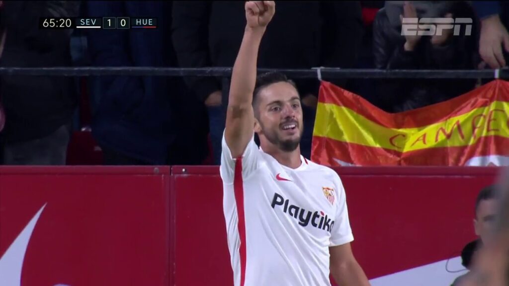 Com dois de Pablo Sarabia, Sevilla vence Huesca por 2 a 1 em LaLiga; veja os gols