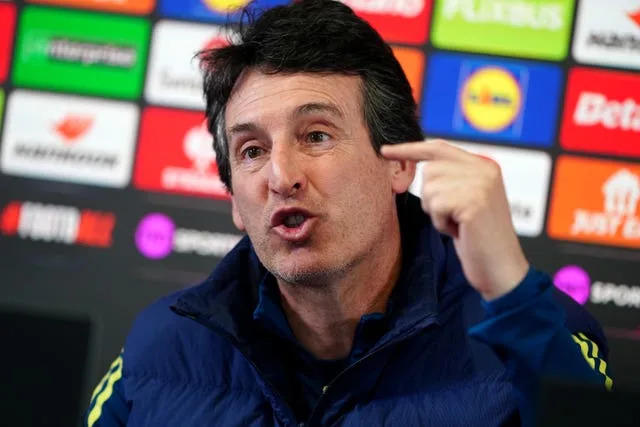 Aston Villa manager Unai Emery during a press conference