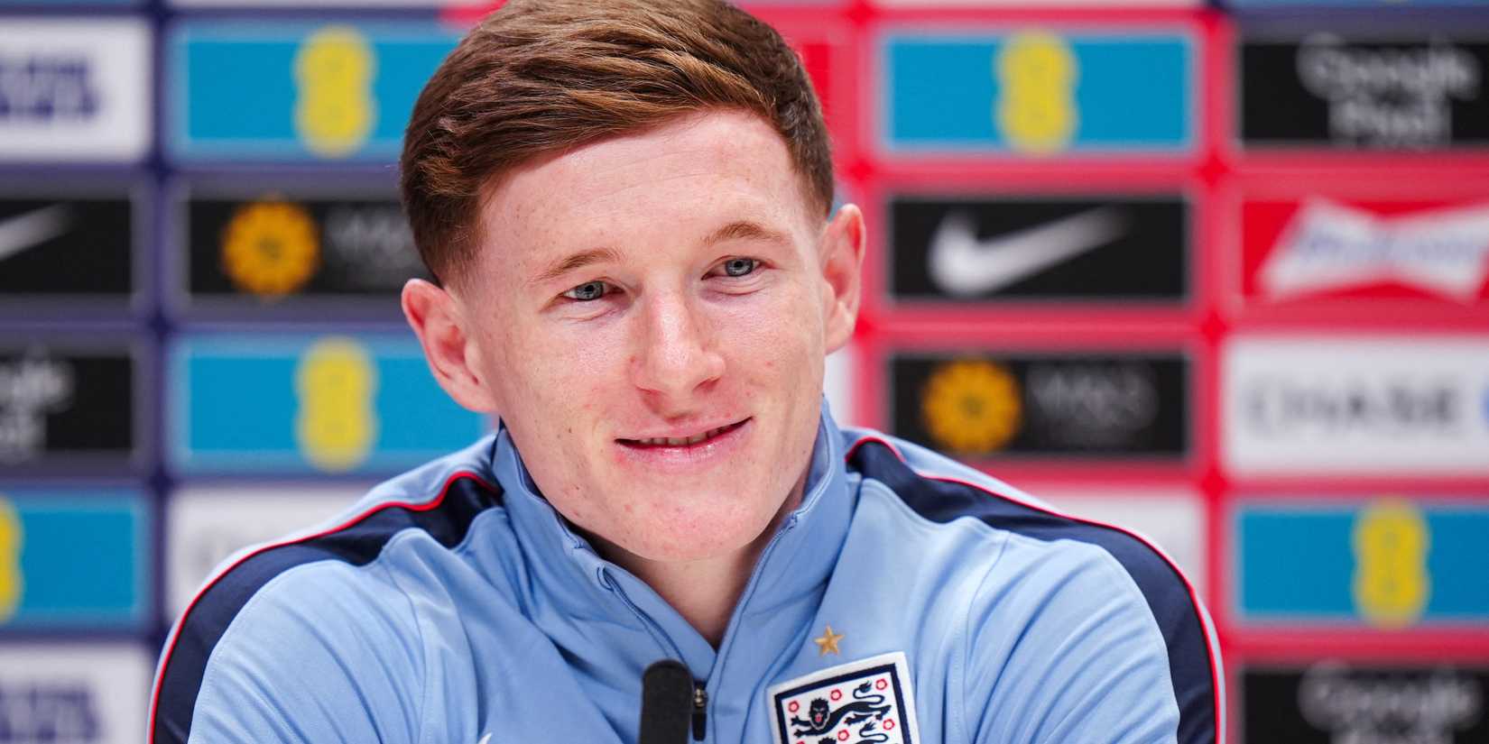 England's Elliot Anderson during the press conference
