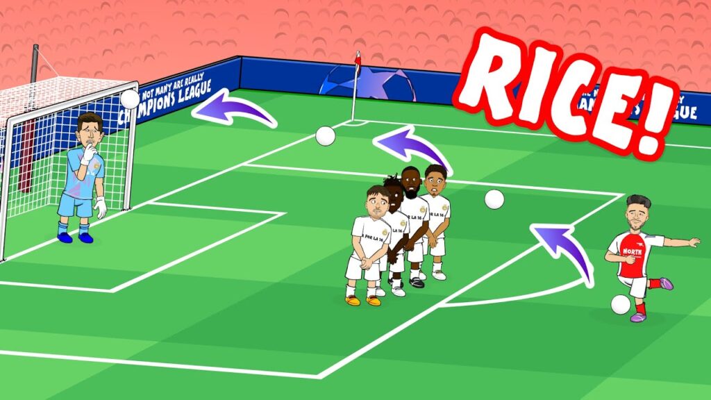 RICE FREE-KICKS🔥 Arsenal 3-0 Real Madrid (Champion League Goals Highlights)