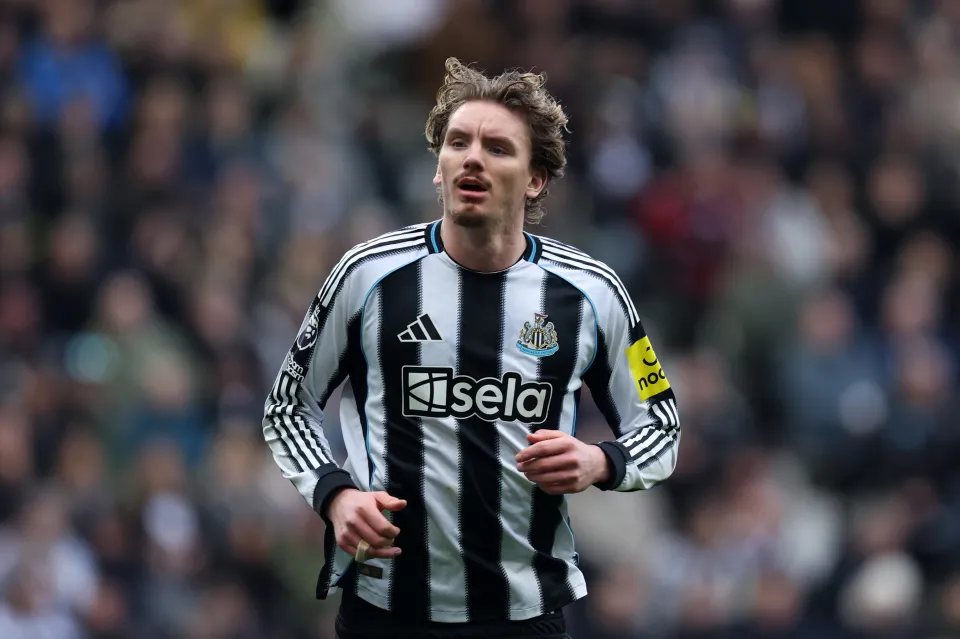 Nick Woltemade playing for Newcastle United at St James' Park