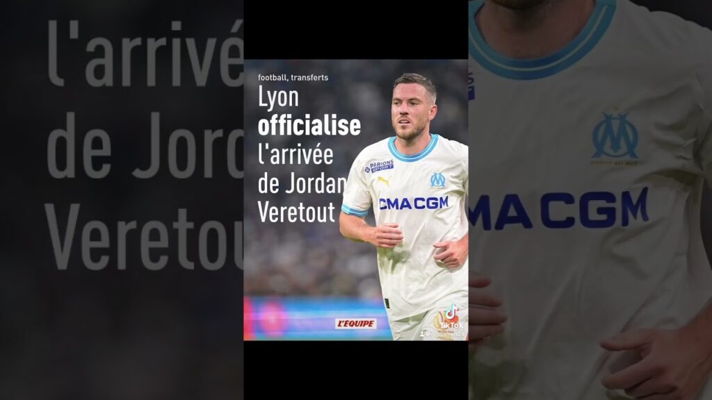 Jordan Veretout s'engage a L'olympique lyonnais pour 4 millions et 2 millions en bonus