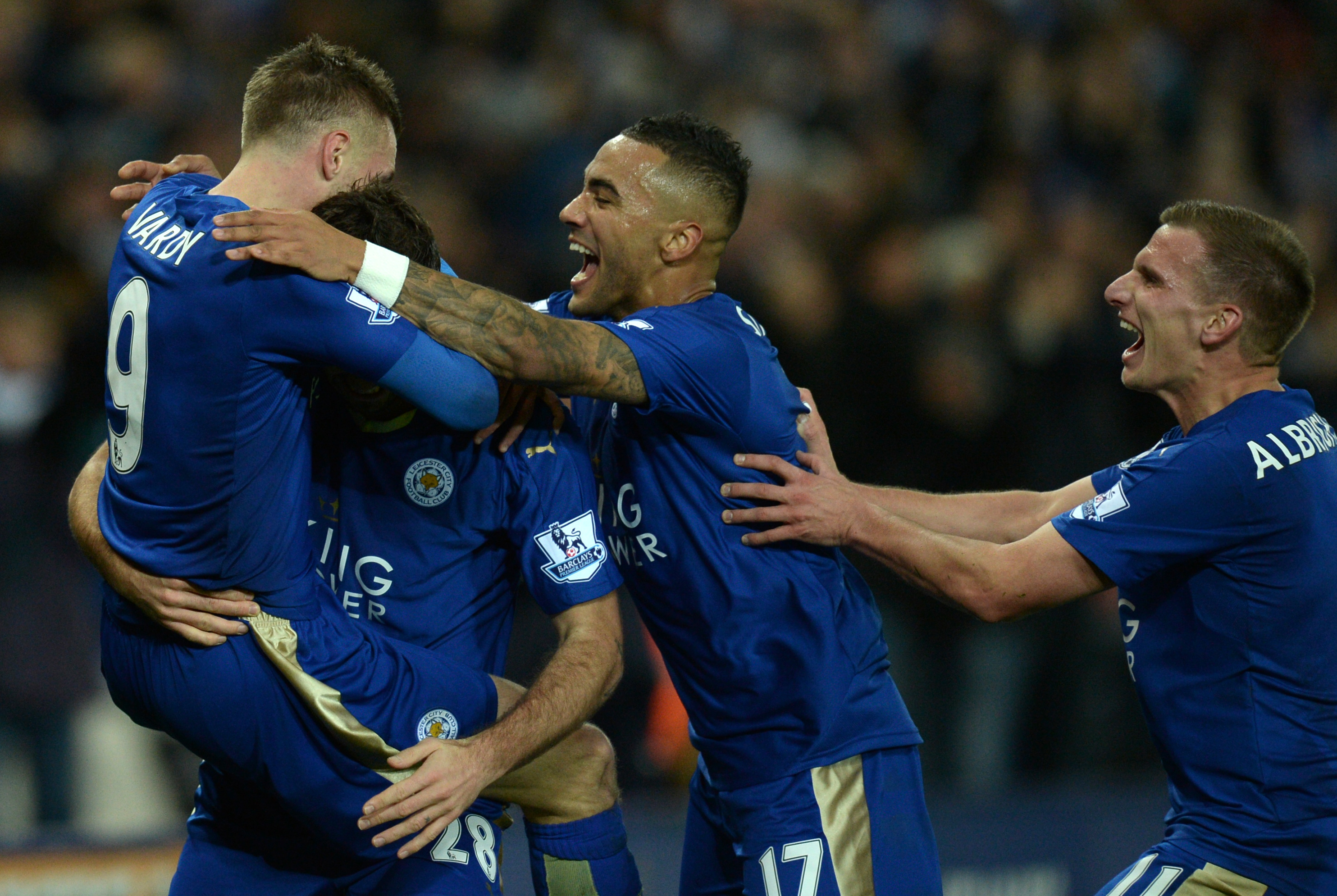 English midfielder Marc Albrighton during the English Premier League football match between Leicester City and Manchester United at the King Power Stadium in Leicester on November 28, 2015.