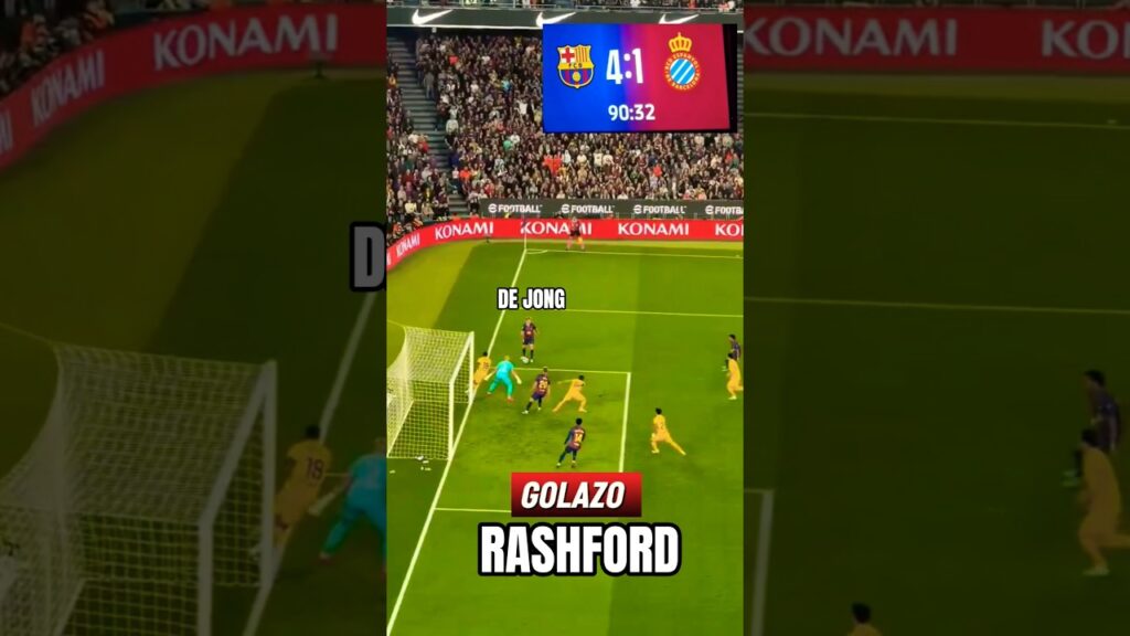 💥GOLAZO DE RASHFORD TRAS GRAN JUGADA DE FRENKIE DE JONG 🔥FC BARCELONA 4 ESPANYOL 1 #shorts #laliga