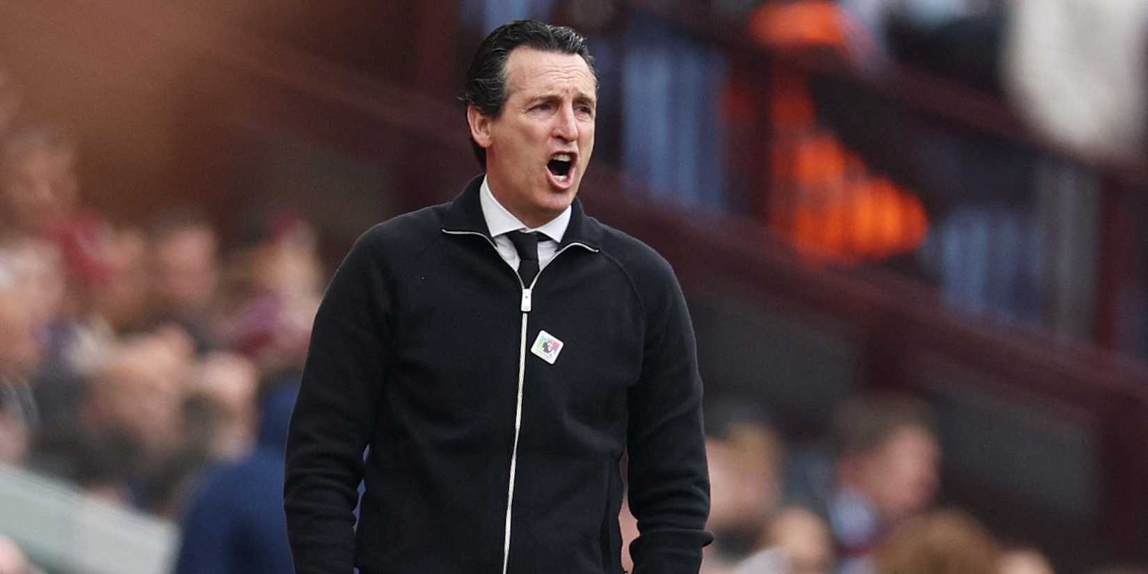Aston Villa manager Unai Emery reacts