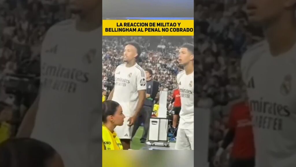 La reaccion de Militao y Bellingham al penal no cobrado