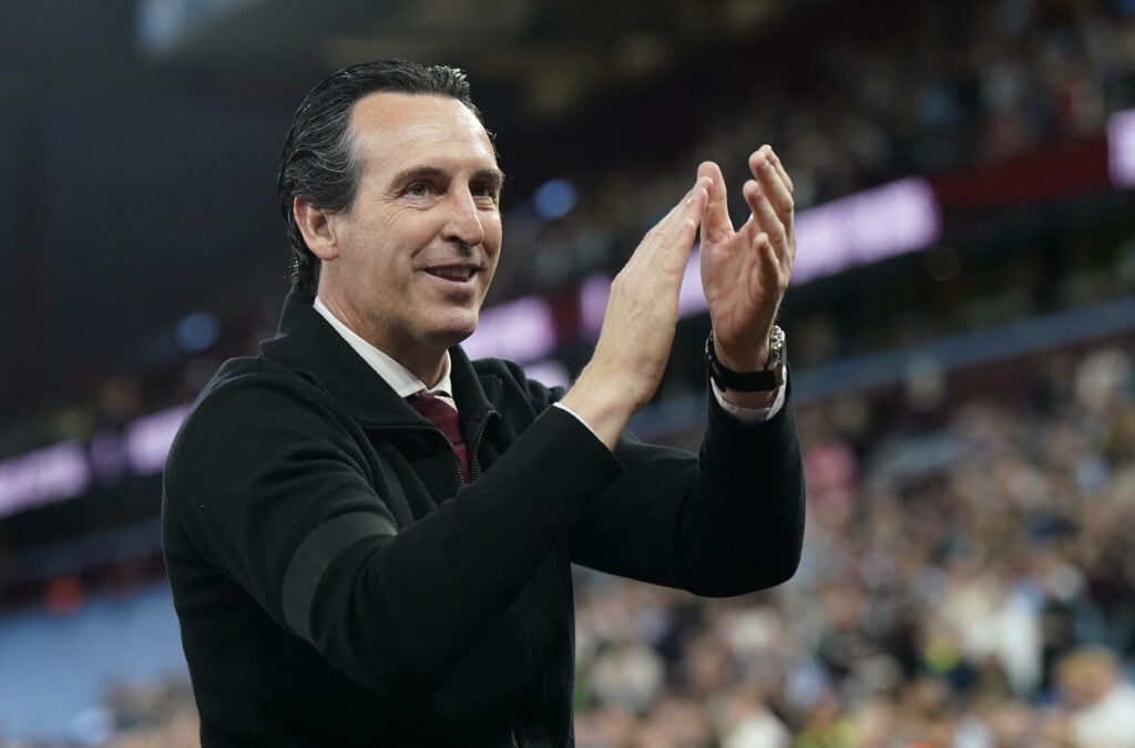 Unai Emery on the touchline at Aston Villa.