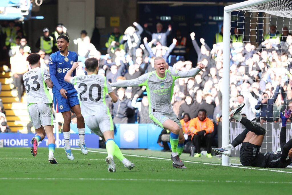 Manchester City players celebrate