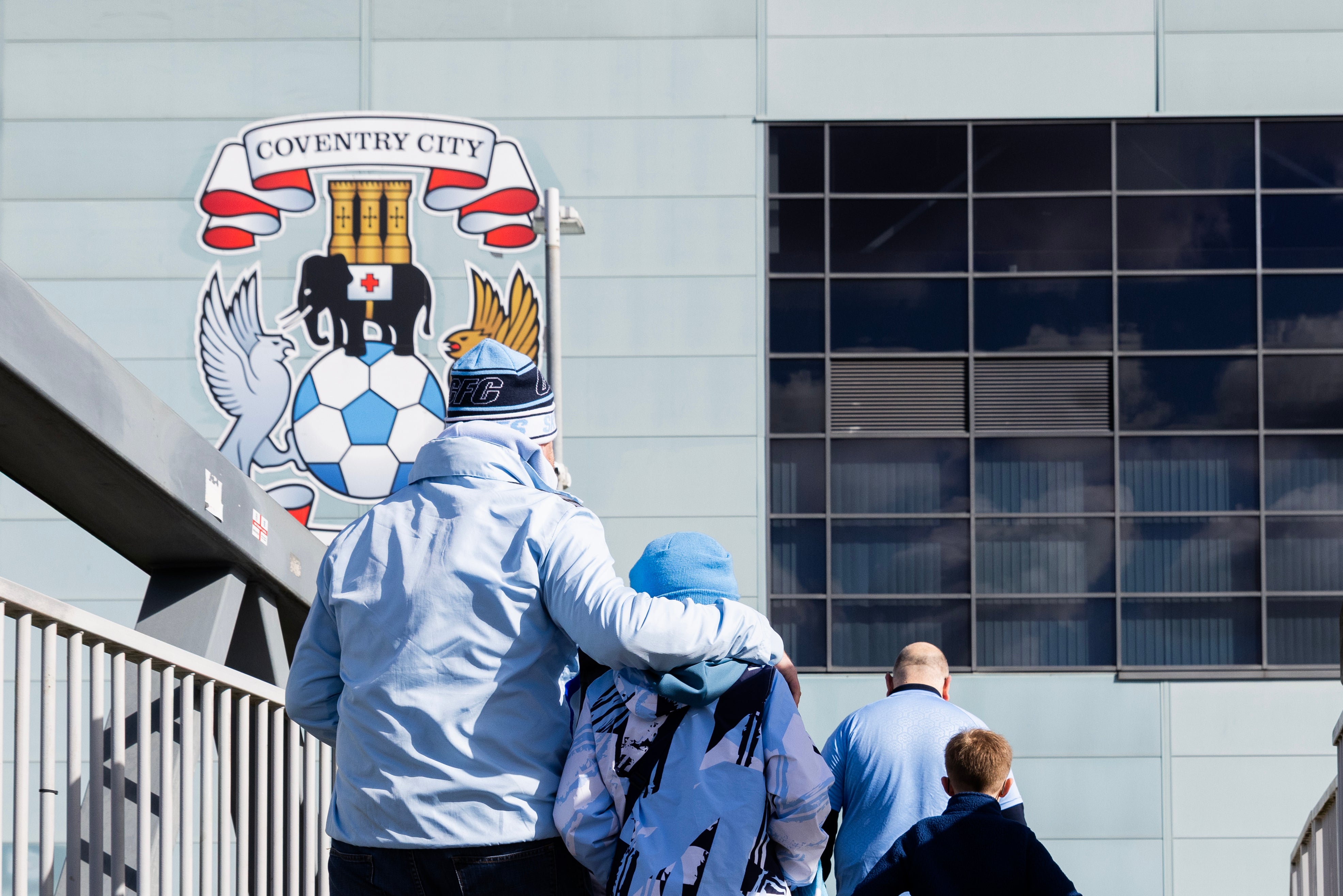 Coventry supporters walk to the CBS Arena, the ground that for years encapsulated their uneasy relationship with the club